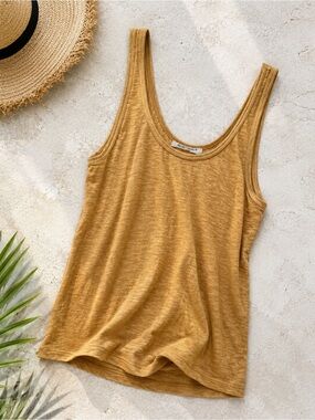 Project Social Mustard Slub Tank Top – Women’s Casual Sleeveless